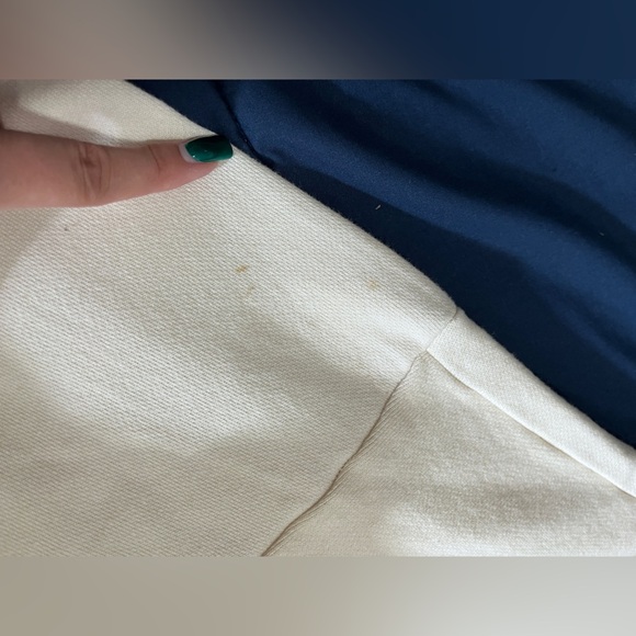 PINK Victoria Secret Cream White Sweater 1/4 zip Logo on Back XL - Picture 11 of 11